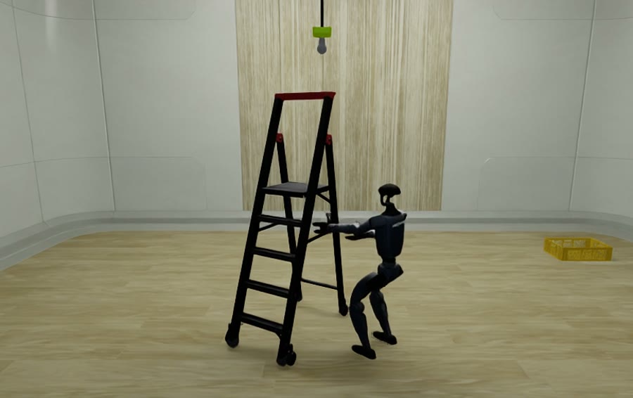 The G1 during move ladder, from a teleoperated take that fires the subtask's gate.